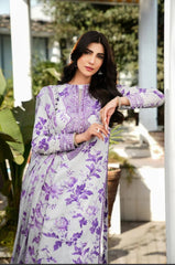 ANEELAS PRINTED Linen EMBROIDERY DRESS 3 PIECE V518