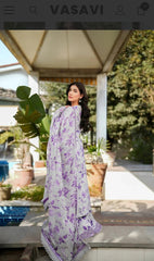 ANEELAS PRINTED Linen EMBROIDERY DRESS 3 PIECE V518