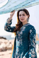 QALAMKAR - 3PC LAWN EMBROIDERED