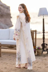 QALAMKAR 3PC Lawn Embroidered Shirt With Organza