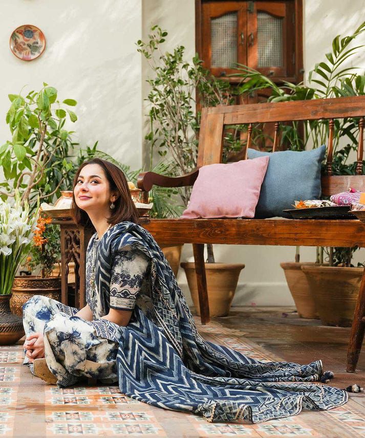 SAPPHIRE - 3PC LAWN PRINTED_E45